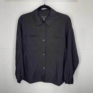 NWOT Athleta Lunar Shine Button Down Shirt in Black